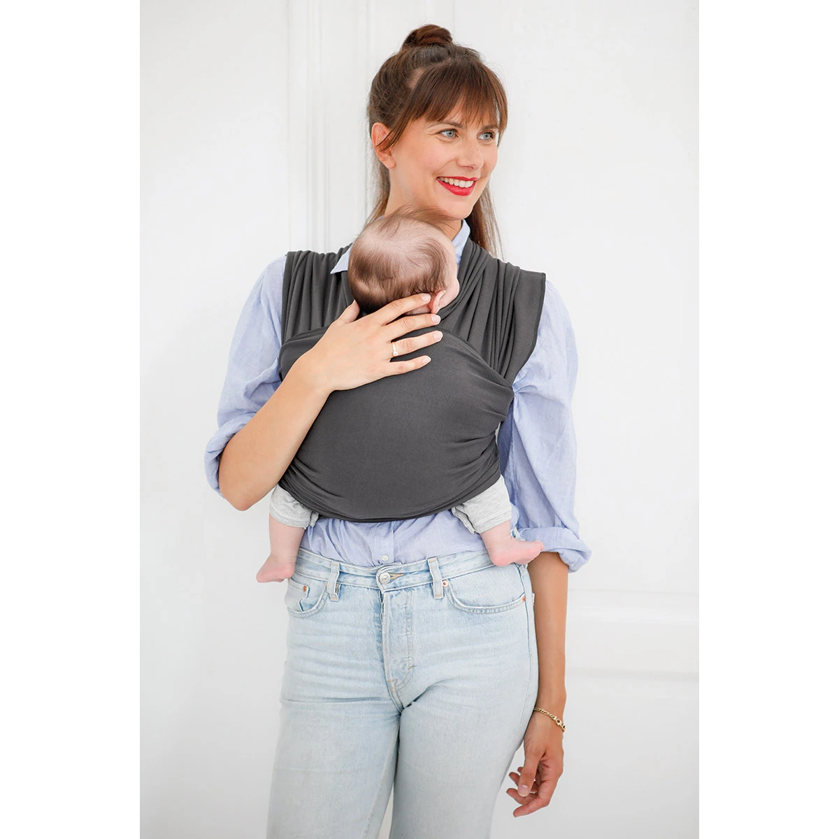 Écharpe De Portage Tricot-Slen Organic Extensible Bio Anthracite 540 Cm De Babylonia 1 Écharpe De Portage Tricot-Slen Organic Extensible Bio Anthracite 540 Cm De Babylonia