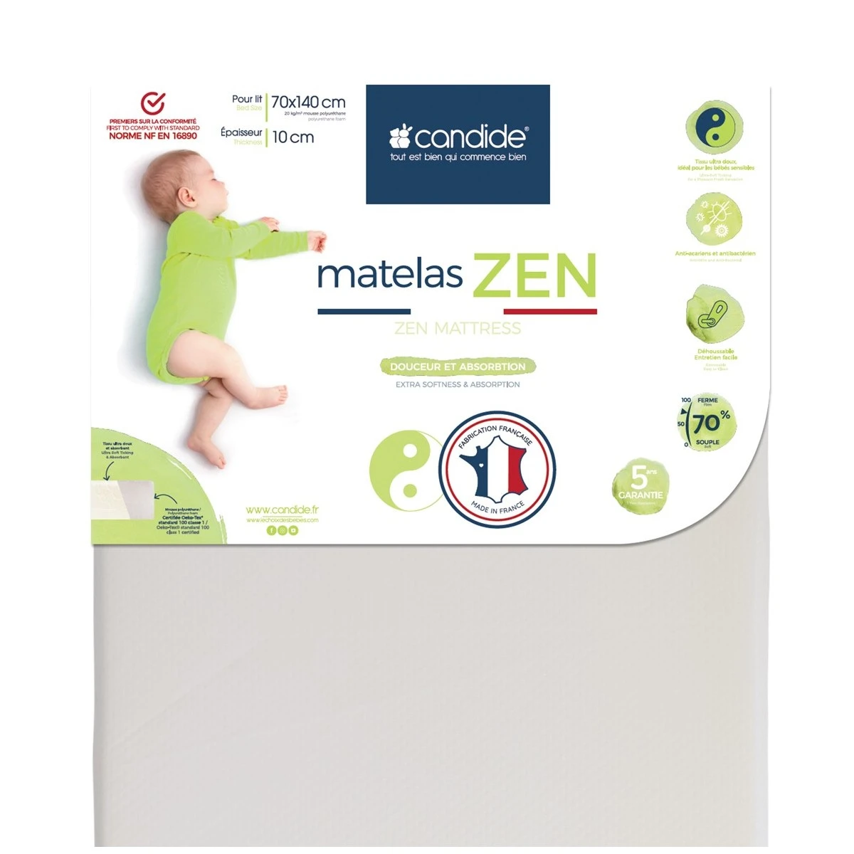 Matelas Bébé Zen Déhoussable De Candide 1 Matelas Bébé Zen Déhoussable De Candide
