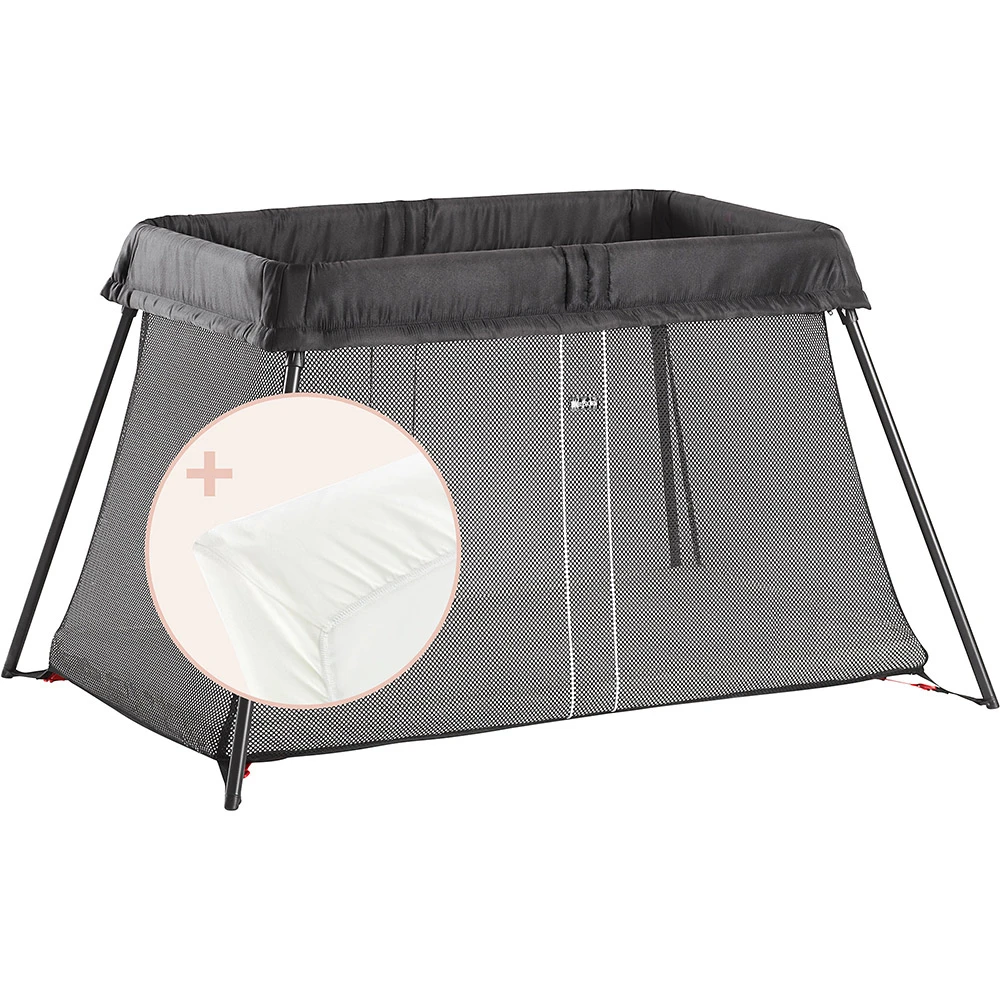 Lit De Voyage Light + Drap Housse Noir De BabyBjörn 1 Lit De Voyage Light + Drap Housse Noir De BabyBjörn