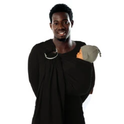 Écharpe De Portage Anneaux BB-Sling épaule Rembourrée Black Beans De Babylonia