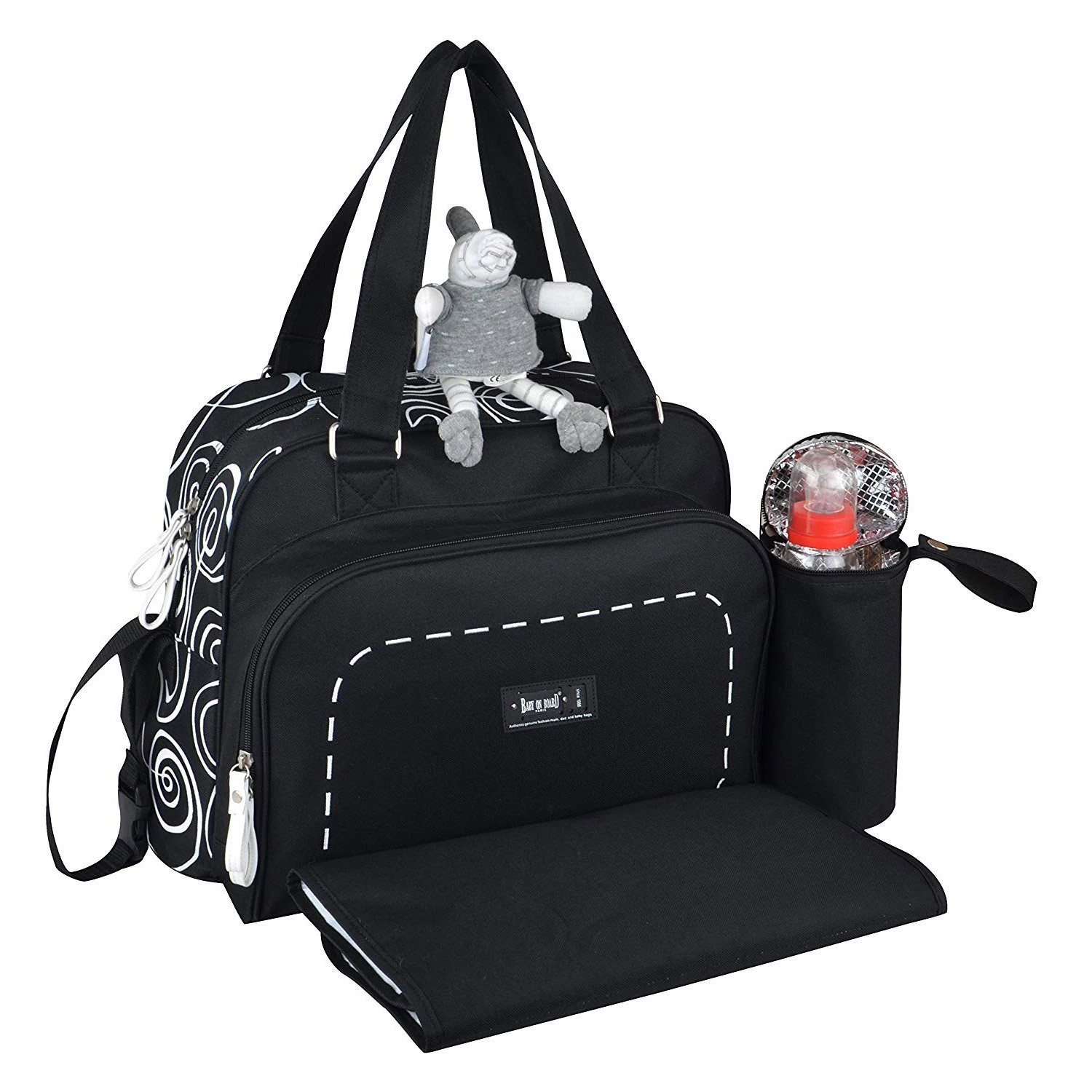 Sac à Langer Simply Swirl Noir De Baby On Board 1 Sac à Langer Simply Swirl Noir De Baby On Board