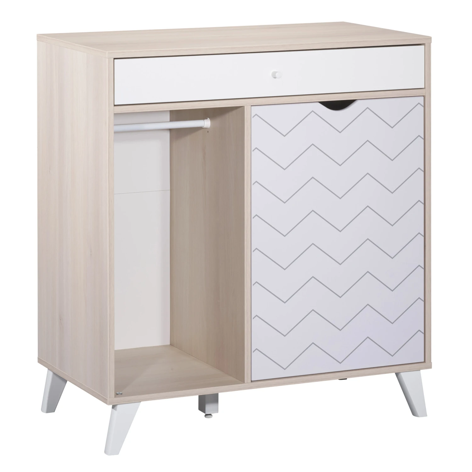 Wave Commode 1 Tiroir Acacia Gris / Blanc De Sauthon Baby's Sweet Home 1 Wave Commode 1 Tiroir Acacia Gris / Blanc De Sauthon Baby's Sweet Home