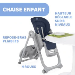 Chaise Haute Polly Magic Relax 4 Roues India Ink De Chicco -Bébé Produits Boutique 01107880 4
