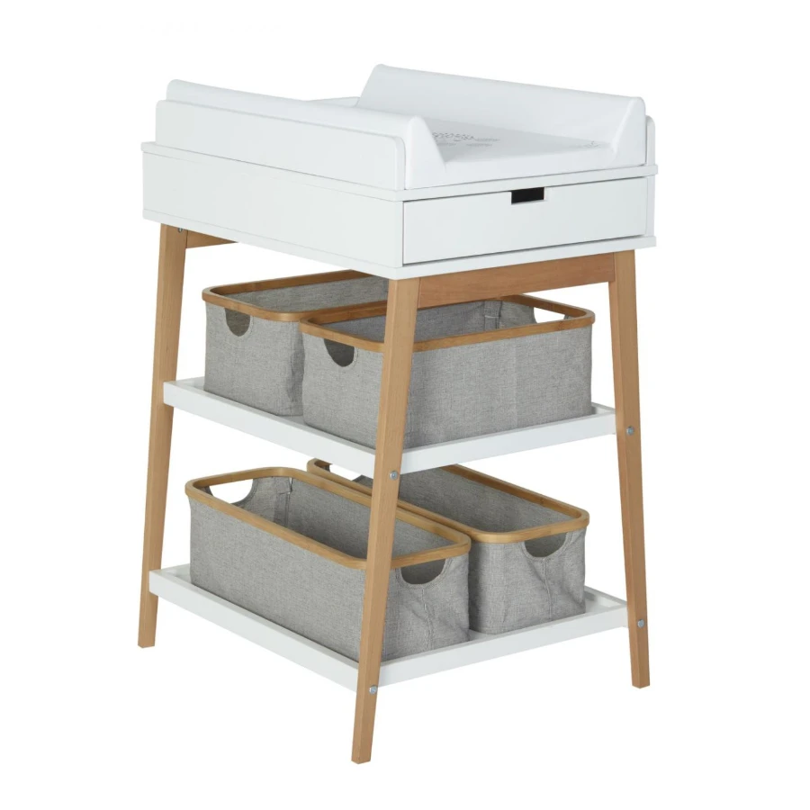 Table à Langer Hip Avec Tiroir Blanc / Naturel De Quax 4 Table à Langer Hip Avec Tiroir Blanc / Naturel De Quax – Image 4