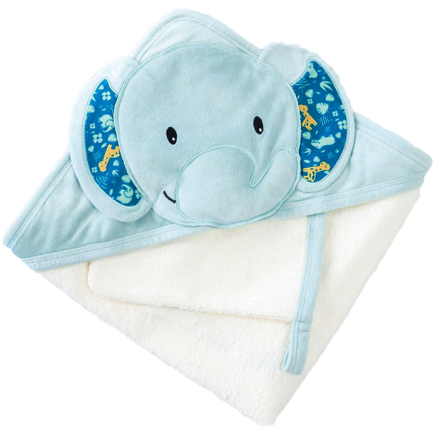 Zanimo Coffret Sortie De Bain + Gant Bleu/Blanc De Domiva 1 Zanimo Coffret Sortie De Bain + Gant Bleu/Blanc De Domiva