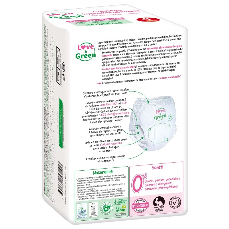 Couches-culottes écologiques Blanc T5 De Love & Green 2 Couches-culottes écologiques Blanc T5 De Love & Green – Image 2