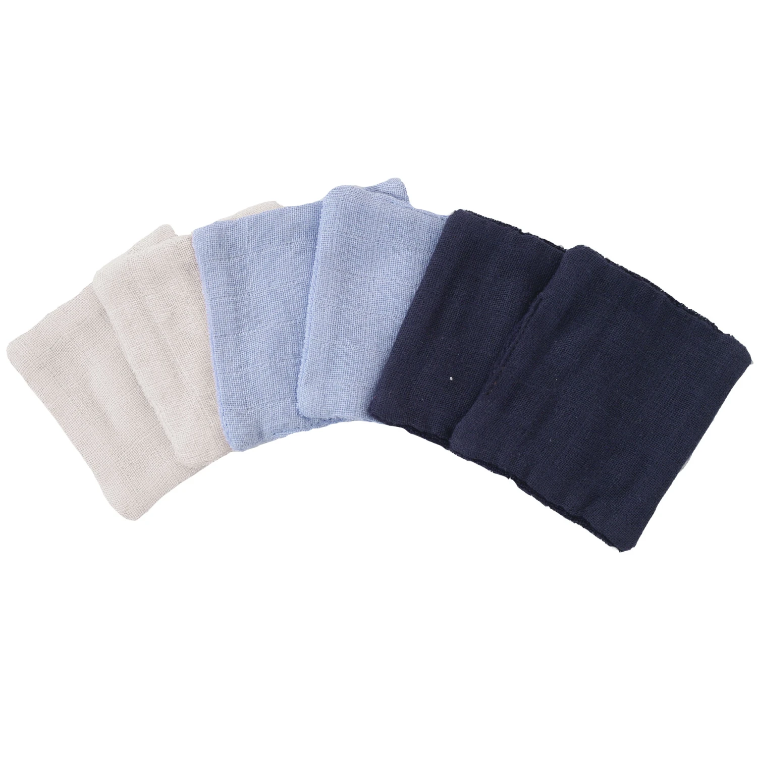 Lot De 6 Lingettes Lavable En Mousseline Blanc/bleu 10 X 10 Cm De Trois Kilos Sept 1 Lot De 6 Lingettes Lavable En Mousseline Blanc/bleu 10 X 10 Cm De Trois Kilos Sept
