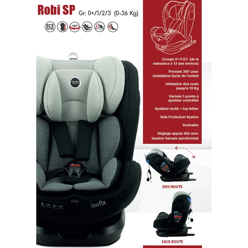 Siège Auto Robi SP 0+1/2/3 Gris De Formula Baby 3 Siège Auto Robi SP 0+1/2/3 Gris De Formula Baby – Image 3