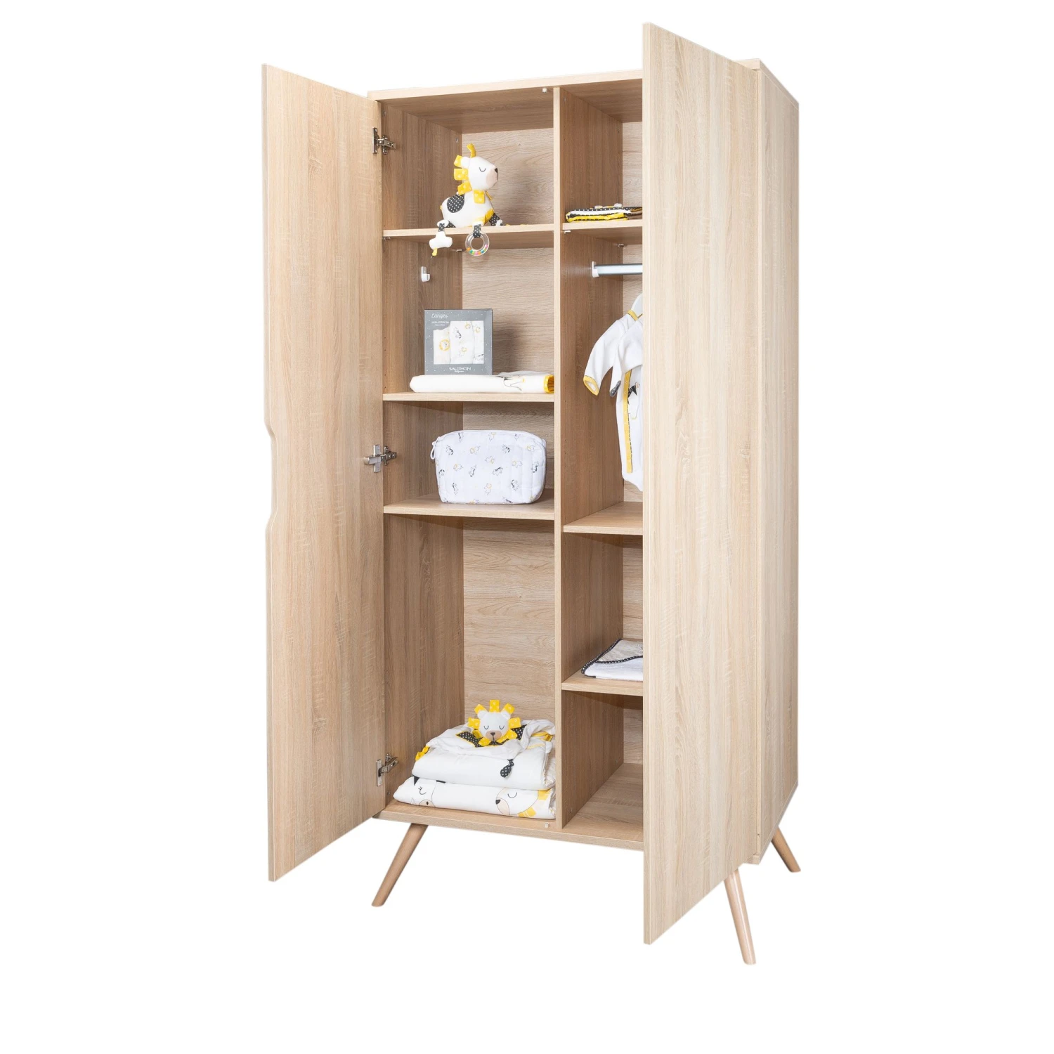 Sixties Armoire 2 Portes Bois De Sauthon Baby's Sweet Home 2 Sixties Armoire 2 Portes Bois De Sauthon Baby's Sweet Home – Image 2