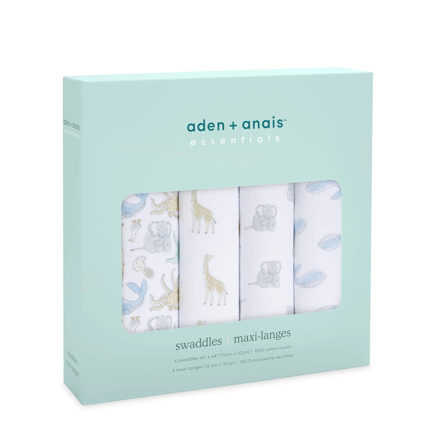 Lot De 4 Maxi-Langes Mousseline Natural History De Aden + Anais Essentials 3 Lot De 4 Maxi-Langes Mousseline Natural History De Aden + Anais Essentials – Image 3