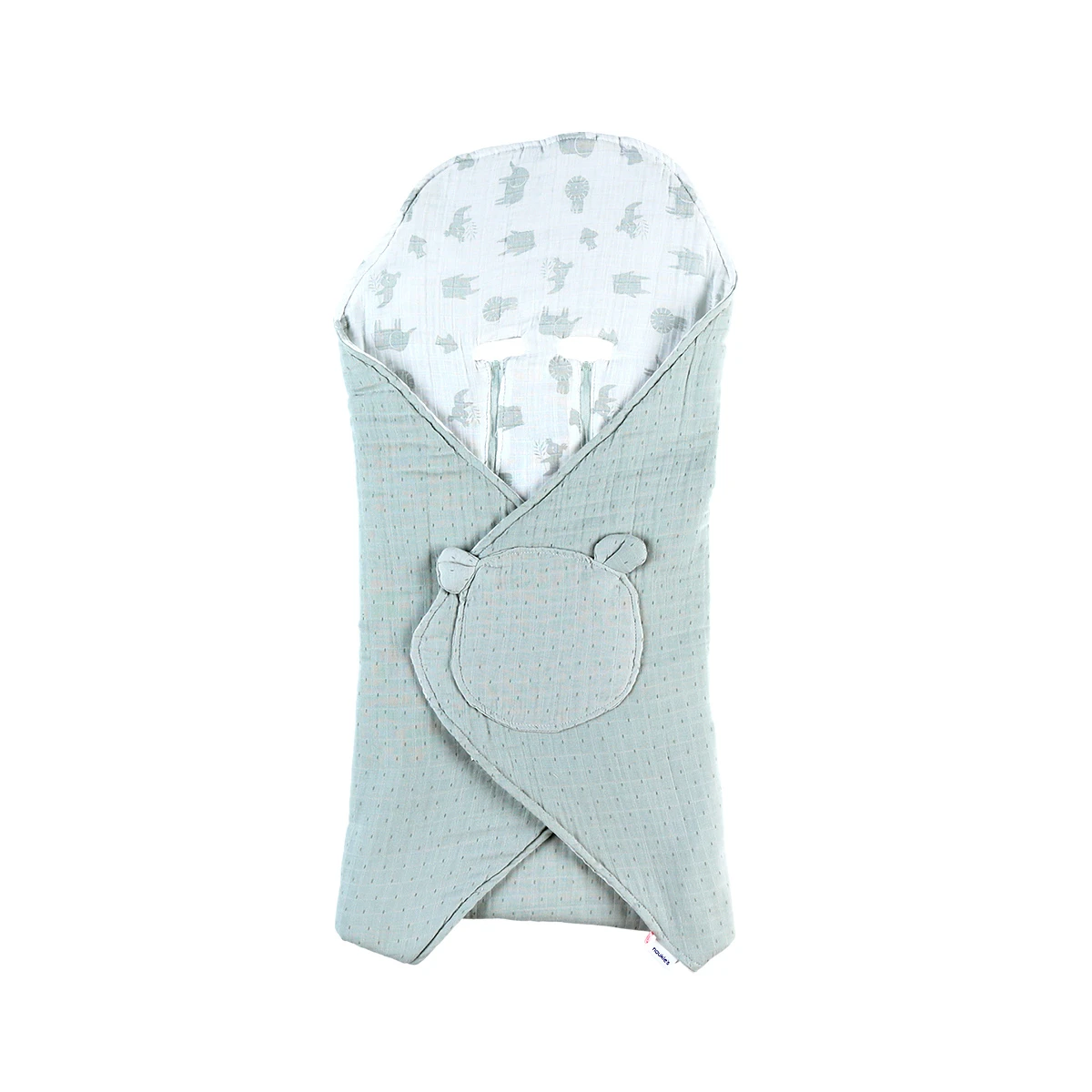 Mix & Match Couverture Promenade Mousseline Bio Safari Sauge De Noukies 1 Mix & Match Couverture Promenade Mousseline Bio Safari Sauge De Noukies