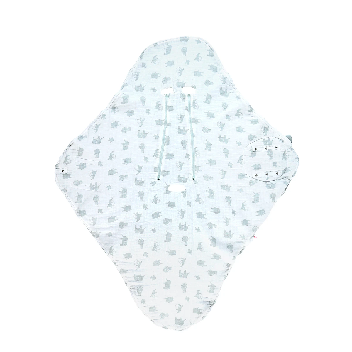 Mix & Match Couverture Promenade Mousseline Bio Safari Sauge De Noukies 4 Mix & Match Couverture Promenade Mousseline Bio Safari Sauge De Noukies – Image 4