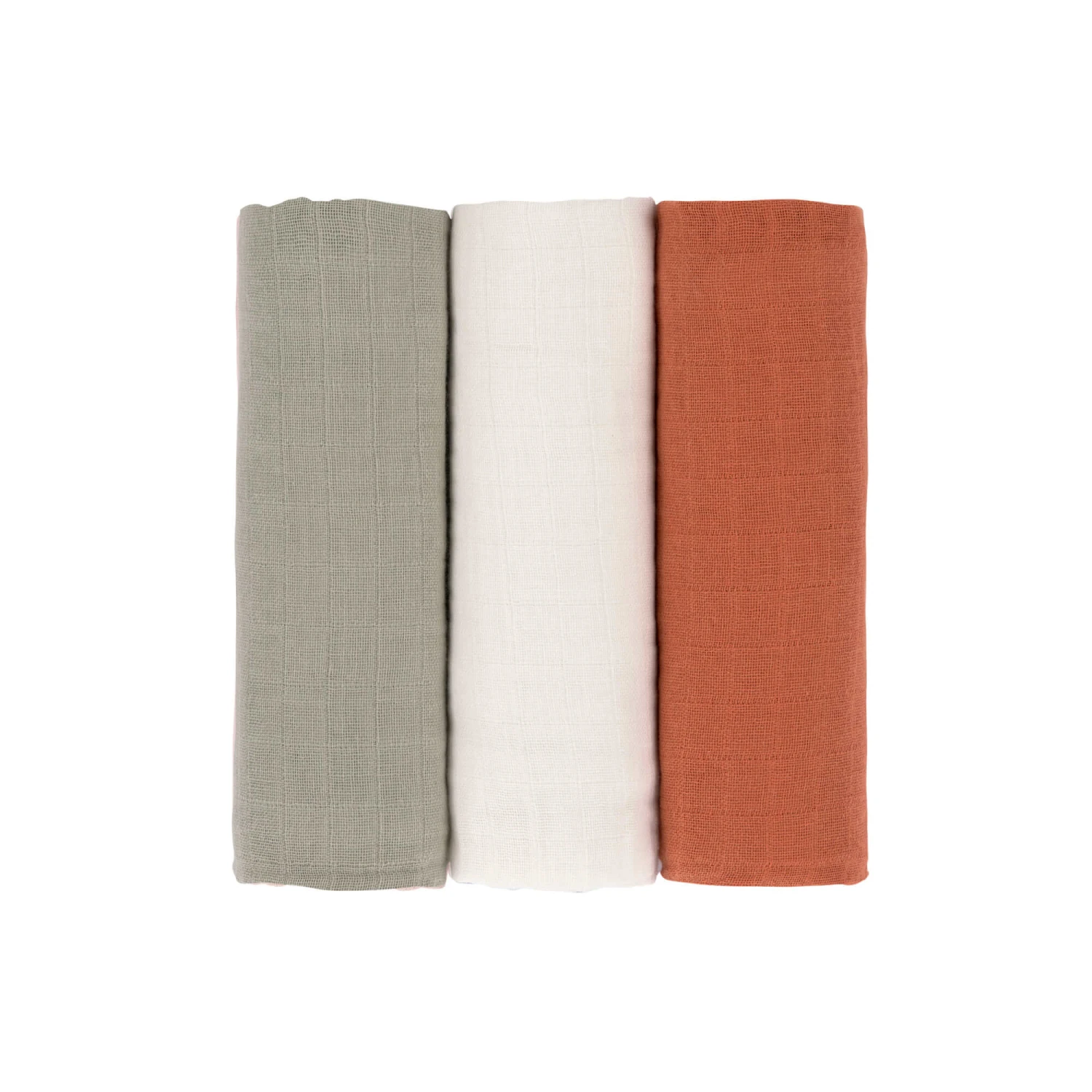 LÄSSIG Lange Mousseline 3 Pièces Rouille/Olive/Blanc 85 X 85 Cm De Lässig 2 LÄSSIG Lange Mousseline 3 Pièces Rouille/Olive/Blanc 85 X 85 Cm De Lässig – Image 2