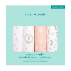 Lot De 4 Maxi-Langes Mousseline Blushing Bunnies De Aden + Anais Essentials -Bébé Produits Boutique 01172653 6