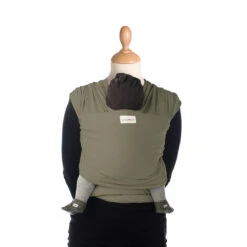Écharpe De Portage Extensible Tricot-Slen Bambou Bio Khaki De Babylonia