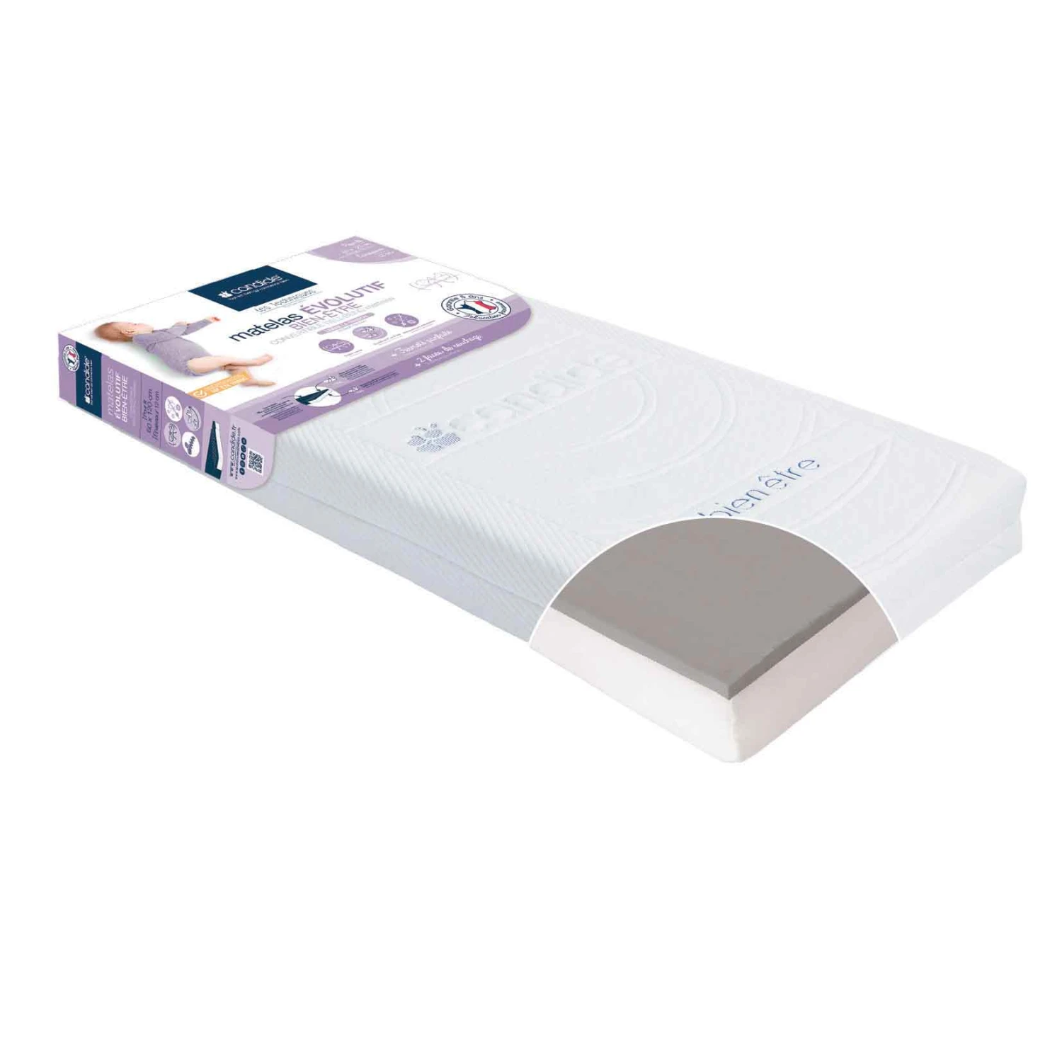 Matelas évolutif Bien-être Blanc De Candide 2 Matelas évolutif Bien-être Blanc De Candide – Image 2